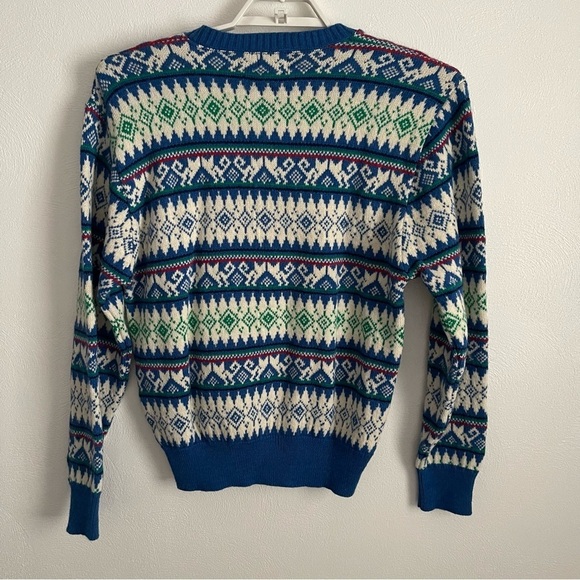 Iredell County Vintage Sweater size large hidden cat print nordic design EUC - Picture 2 of 11